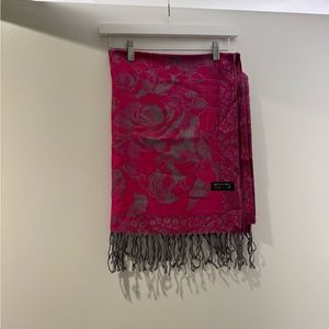 Floral Pink Cashmere Pashmina